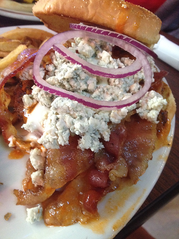 Chicken bacon blue cheese sandwich at Mike's Saloon.