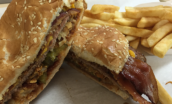 western burger at jim's burgers, a local restaurant in sioux city